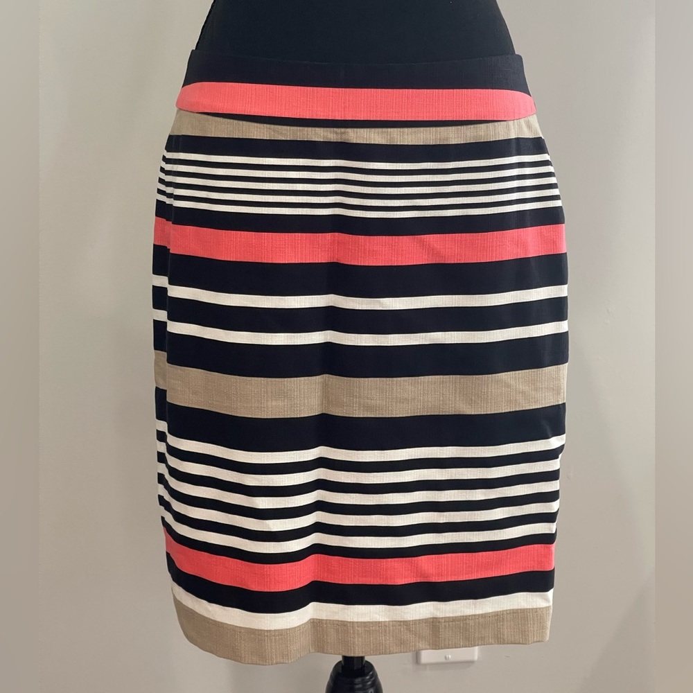 New Banana Republic 6 Striped Pencil Skirt with Stretch Back‎ Zipper 251
